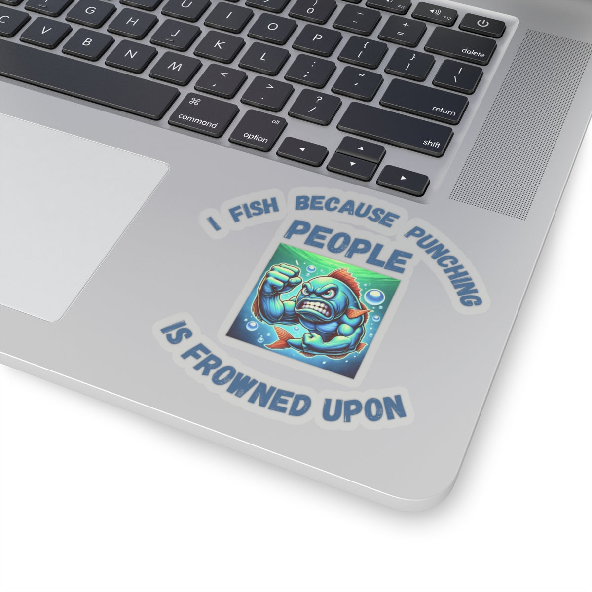 Funny Fishing Sticker "I Fish Because Punching People is Frowned Upon"