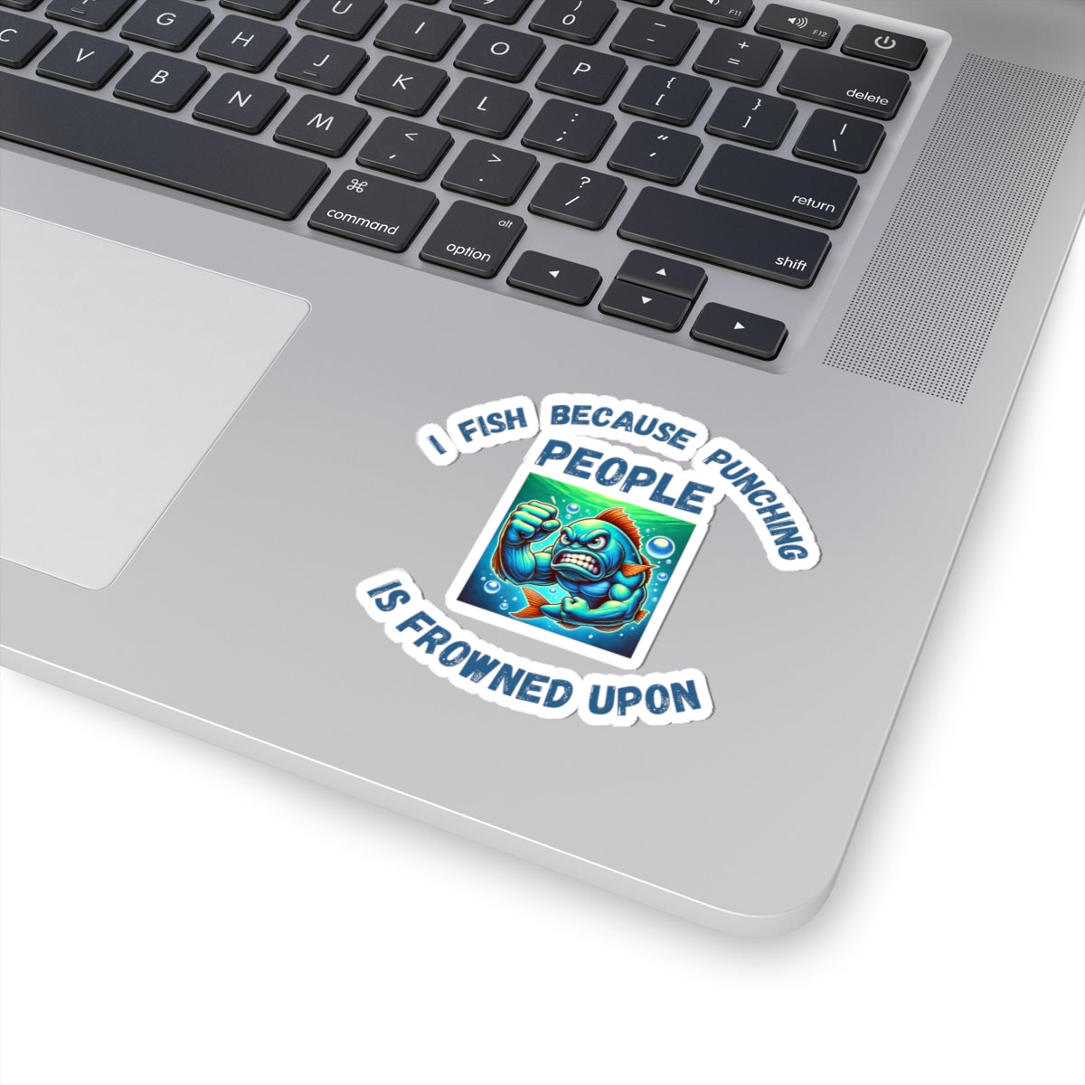 Funny Fishing Sticker "I Fish Because Punching People is Frowned Upon"
