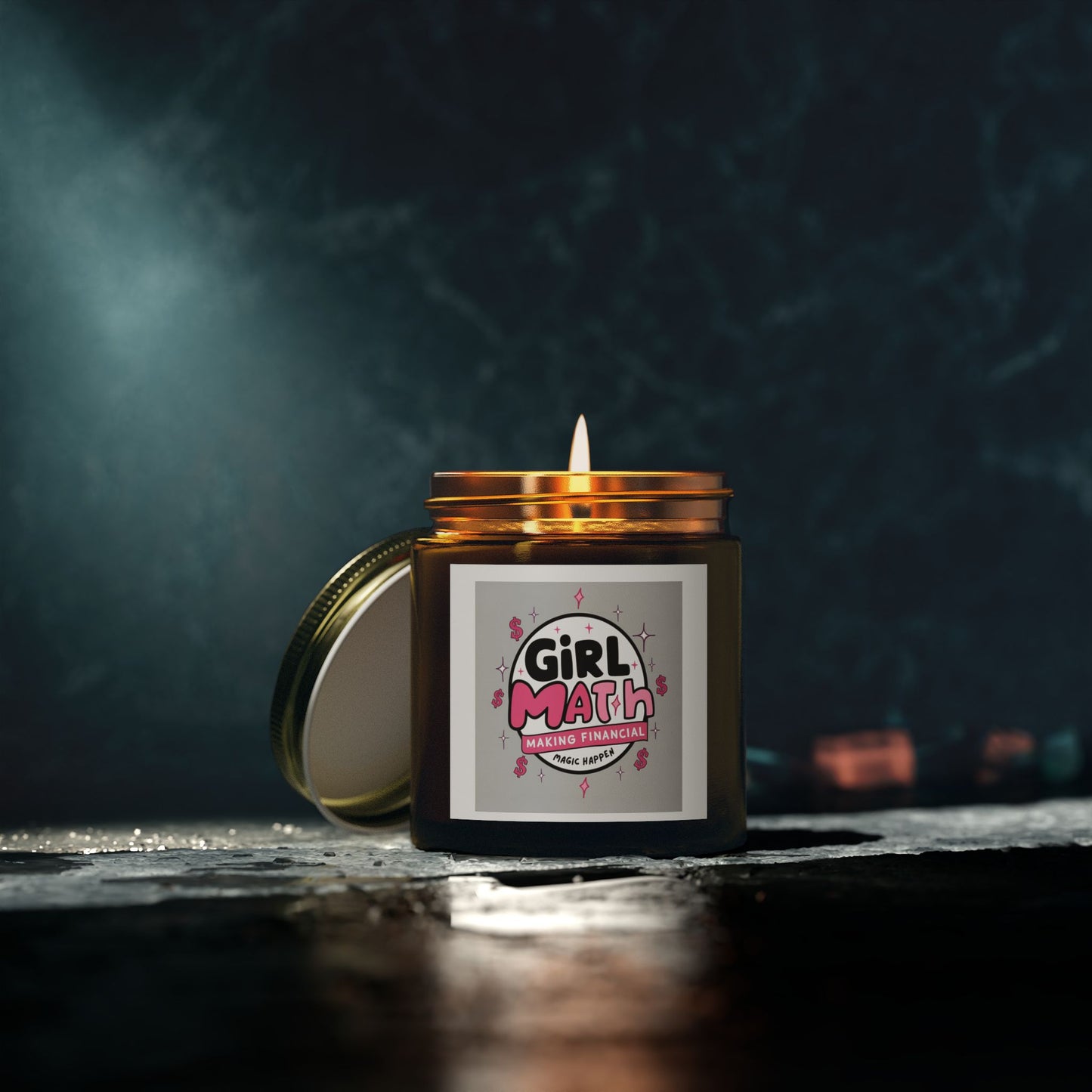 Girl Math Scented Candle - Coconut Apricot Wax, 4oz & 9oz - Perfect for Fun, Cozy Gift