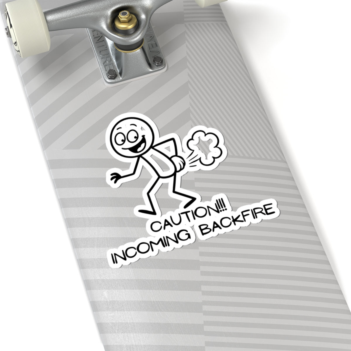 Funny Fart Humor Sticker "Caution!!! Incoming Backfire"